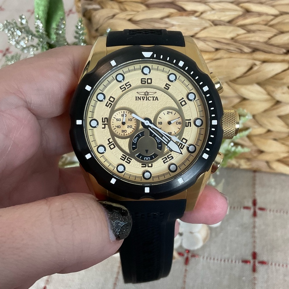 Invicta Speedway 18k Gold Plated Men’s Wristwatch Model 20306 50mm - Picture 2 of 8